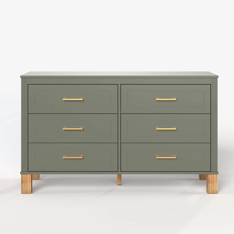 6-Drawer Double Dresser in Olive by HouseOfZazla