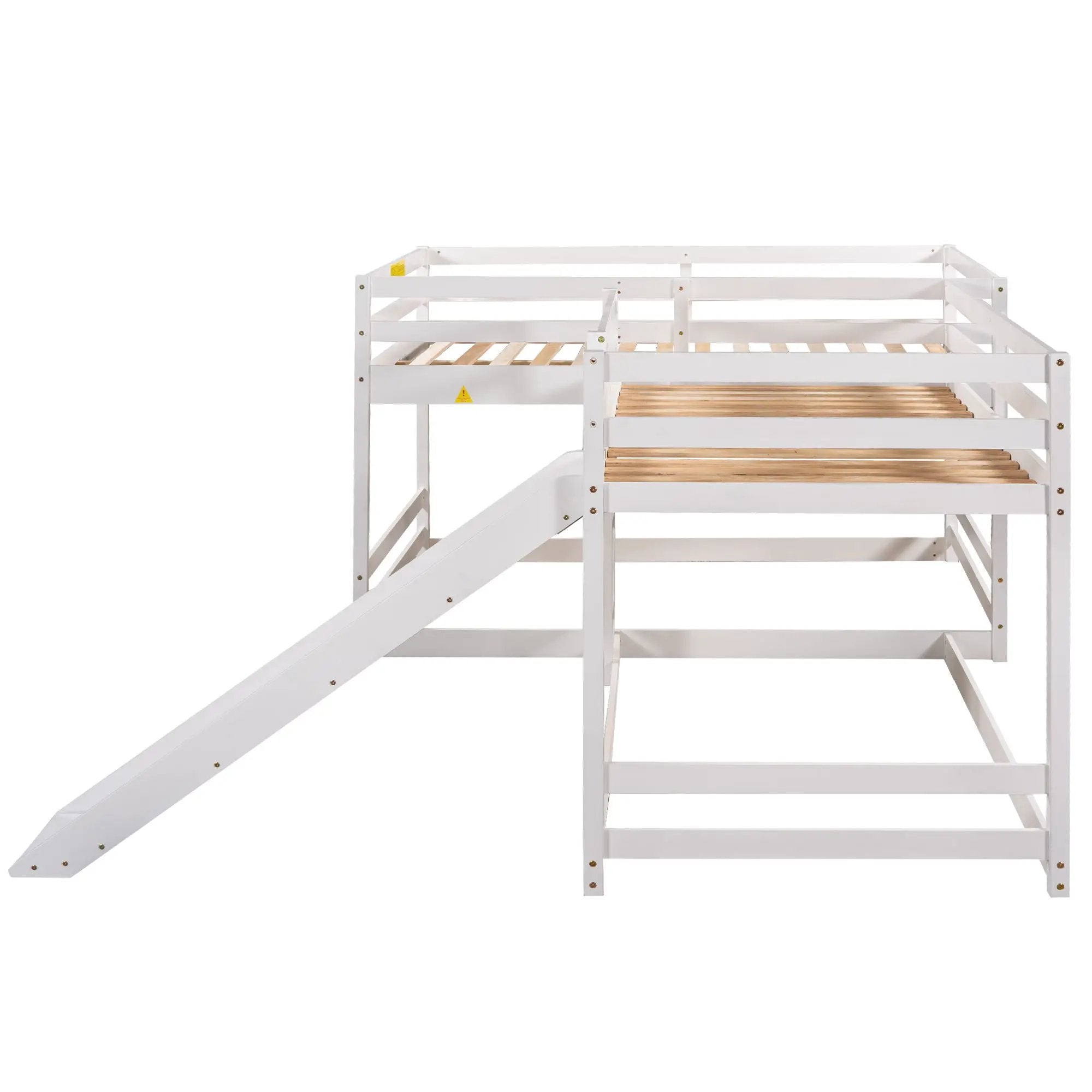 L-Shaped Bunk Bed With Slide And Short Ladder by Unique Piece Furniture