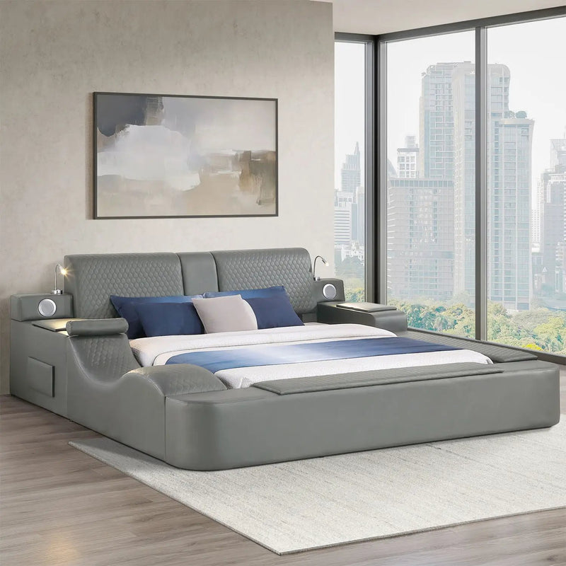Zoya - Smart Multifunctional Bed, Built In Bluetooth Speakers, USB Charging by HouseOfZazla