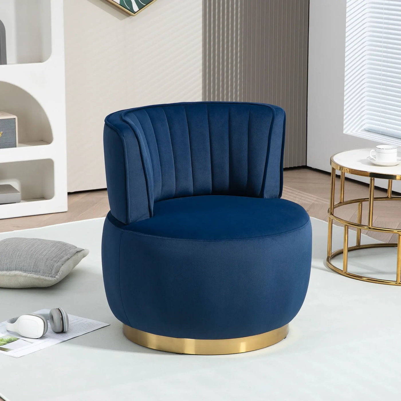 360 Degree Swivel Cuddle Barrel Accent Sofa Chair by Unique Piece Furniture