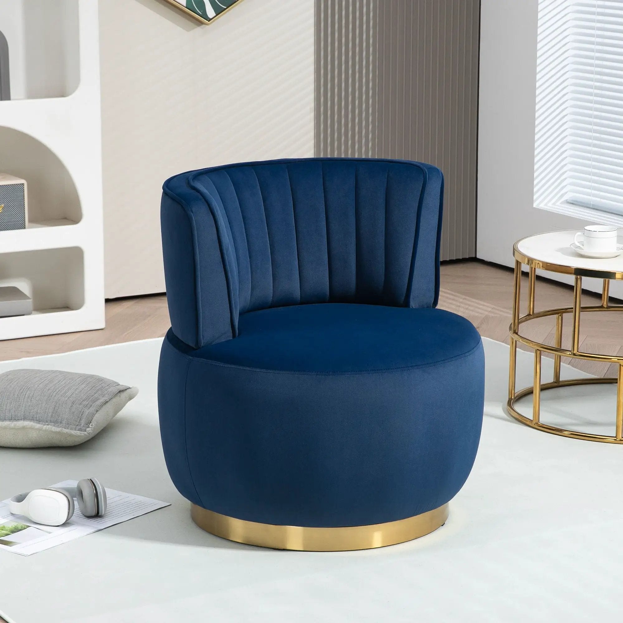 360 Degree Swivel Cuddle Barrel Accent Sofa Chair by Unique Piece Furniture