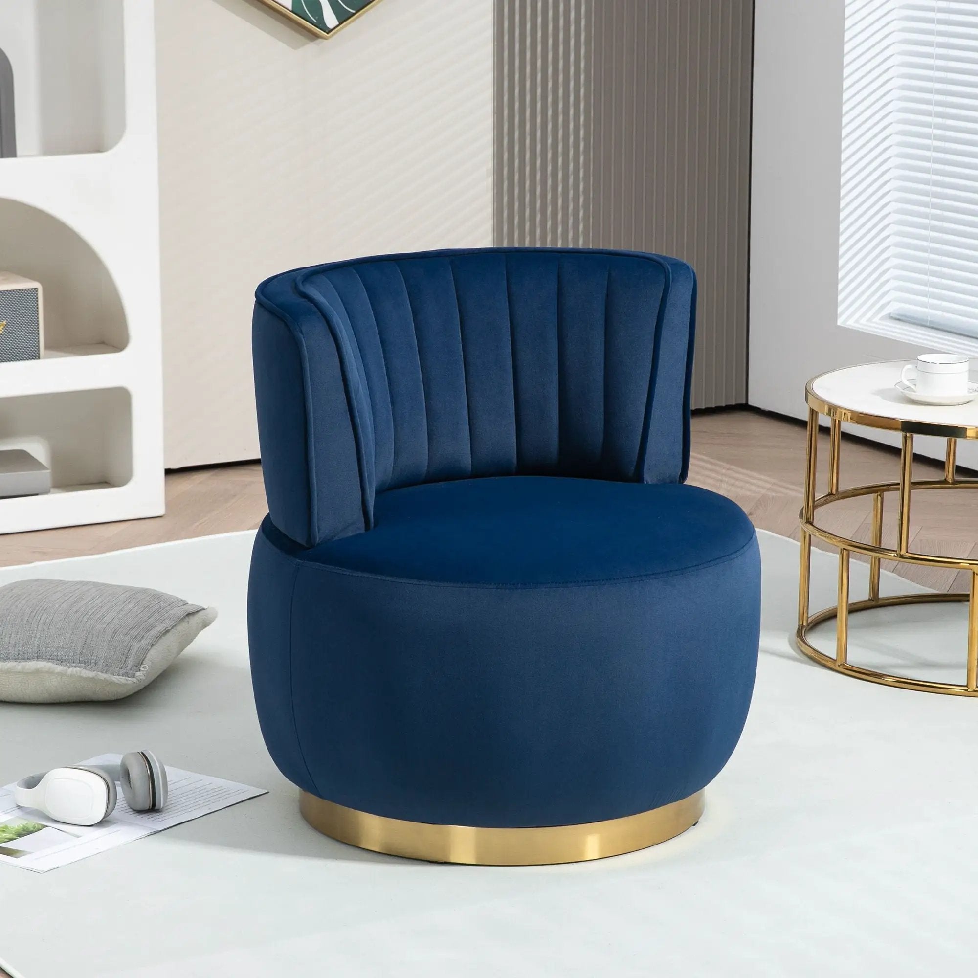 360 Degree Swivel Cuddle Barrel Accent Sofa Chair by HouseOfZazla