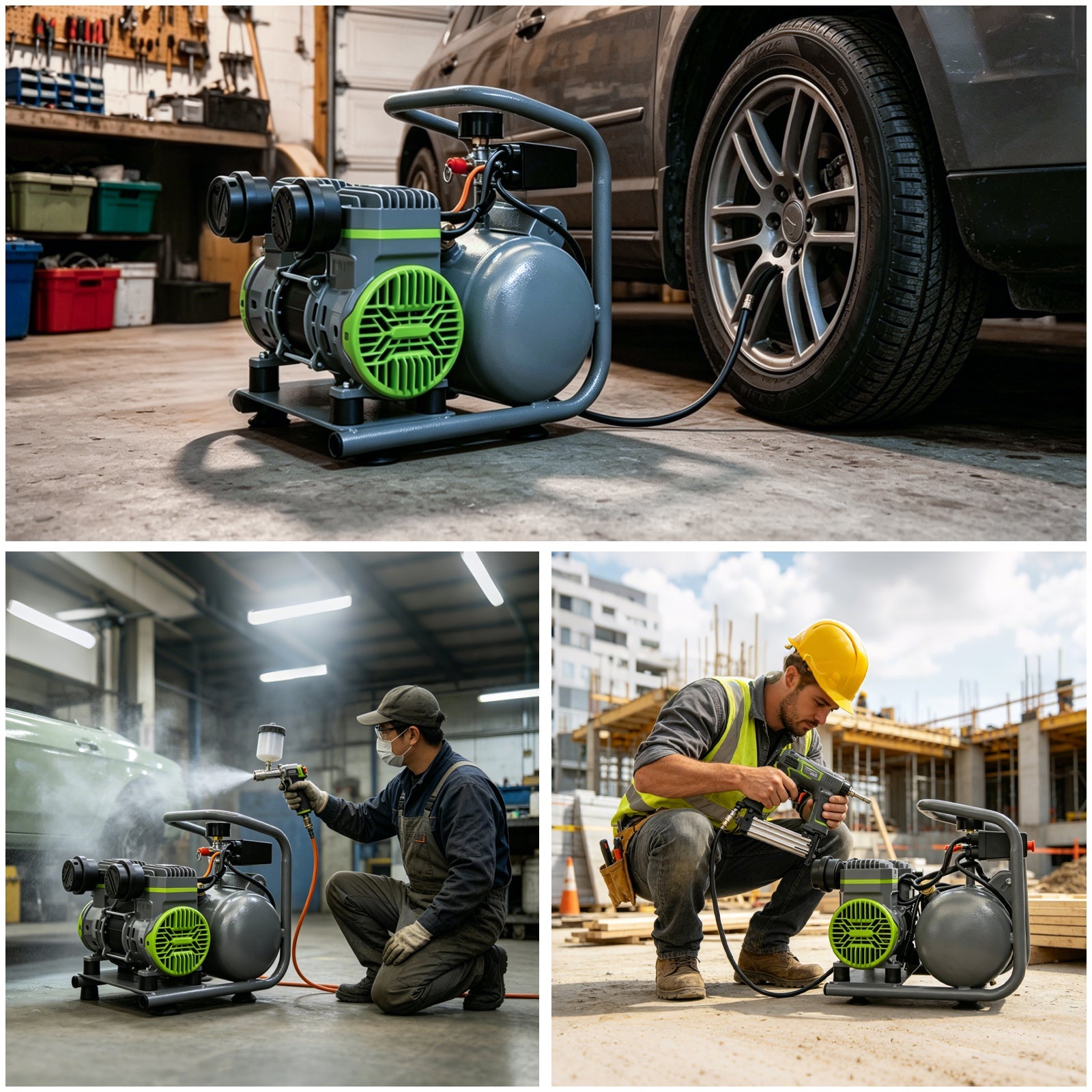 Oil Free Air Compressor with Quiet Low Noise and Portable Design by HouseOfZazla
