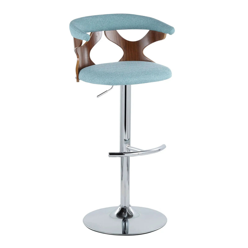 Gardenia - Mid Century Modern Adjustable Barstool With Swivel With Rounded T Footrest (Set of 2) by Unique Piece Furniture