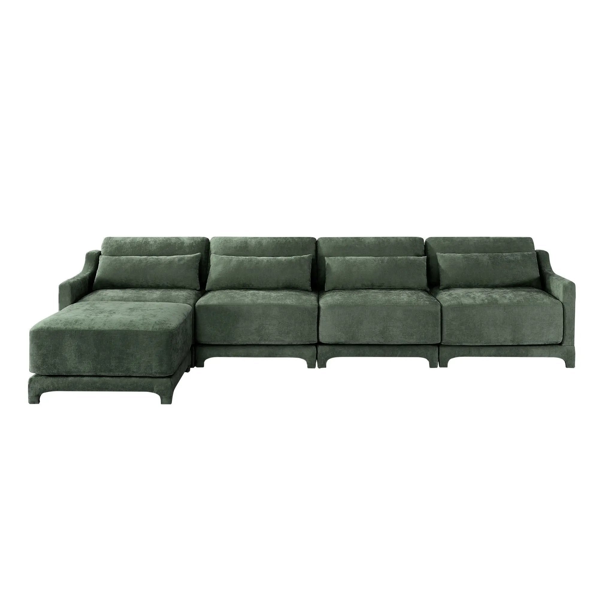 Stylish Sofa With Ottoman And Lumbar Pillows, Ergonomic Design by HouseOfZazla