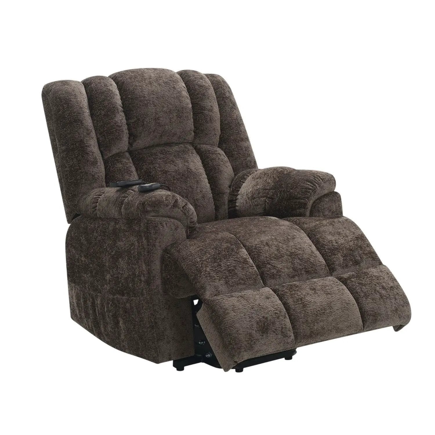 Power Motion Recliner With Lift Heating Massage Function - Brown by HouseOfZazla