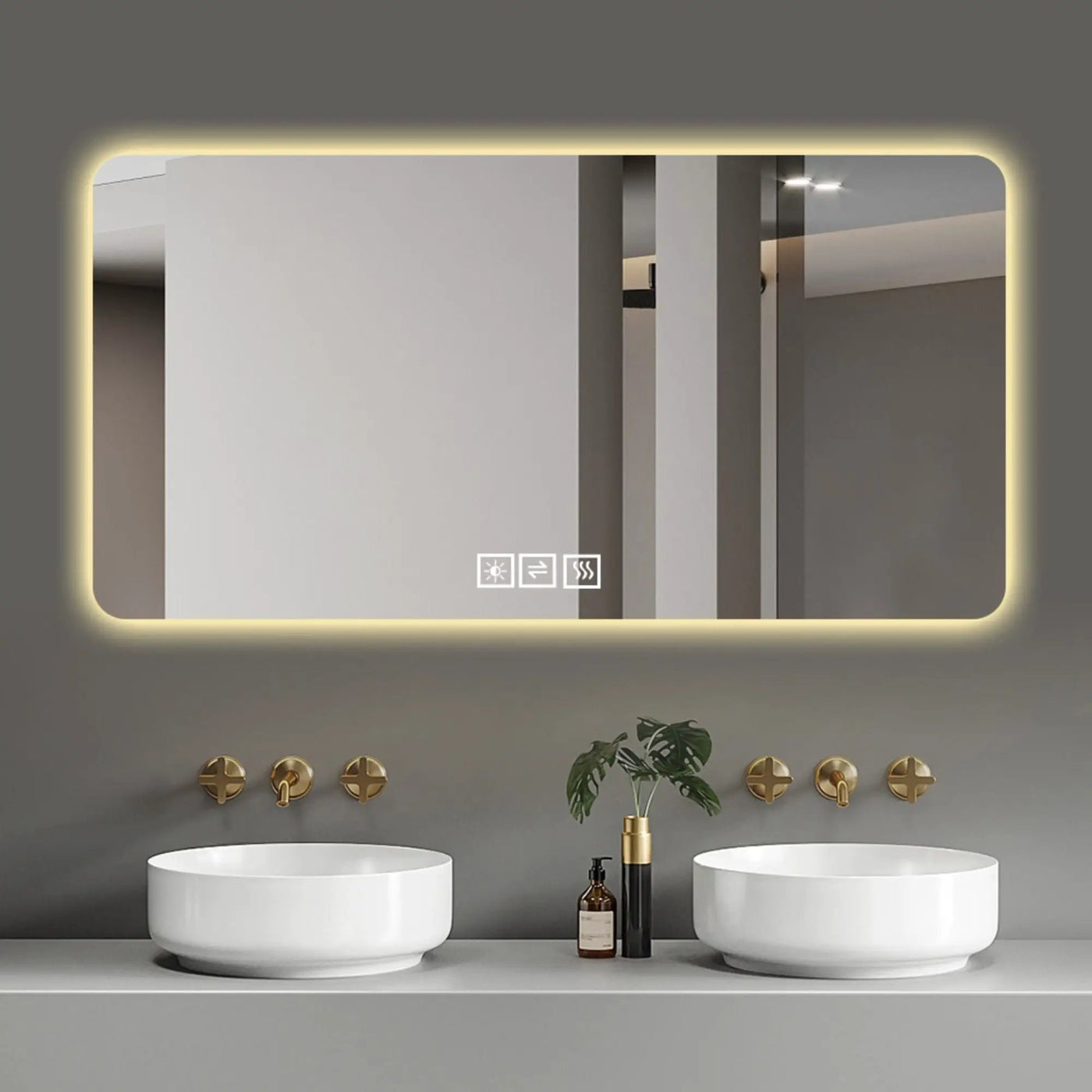 LED Bathroom Mirror With 3 Color Dimmable Backlight by Unique Piece Furniture