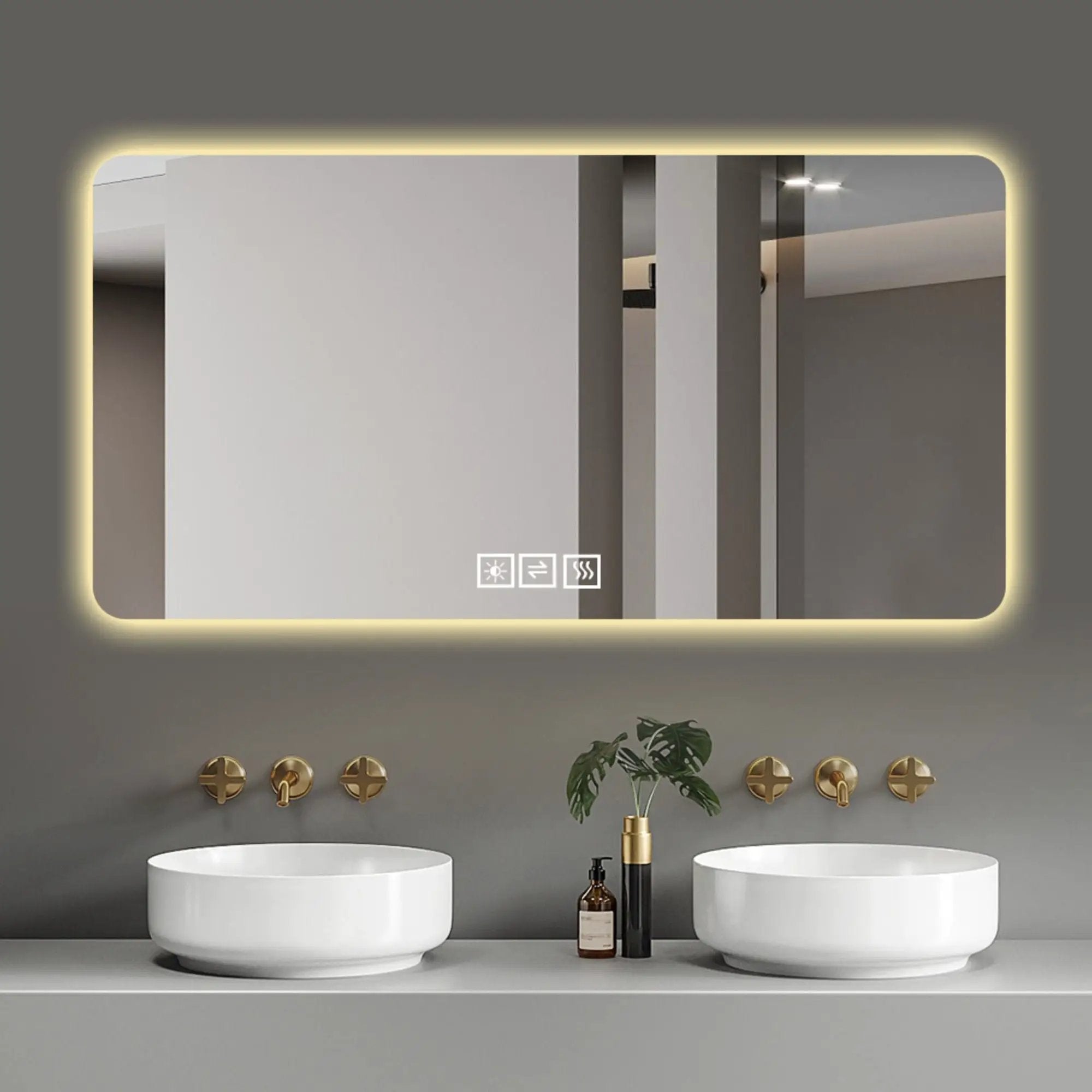 LED Bathroom Mirror With 3 Color Dimmable Backlight by Unique Piece Furniture