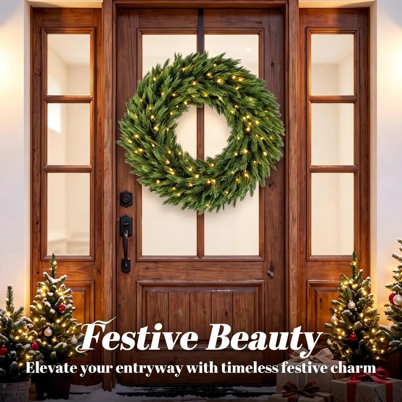 36 in Pre-Lit Norwegian Spruce Christmas Wreath, photo 9 of 9