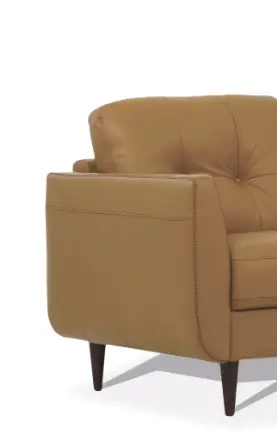 Radwan Camel Leather Loveseat (Assembled) by HouseOfZazla