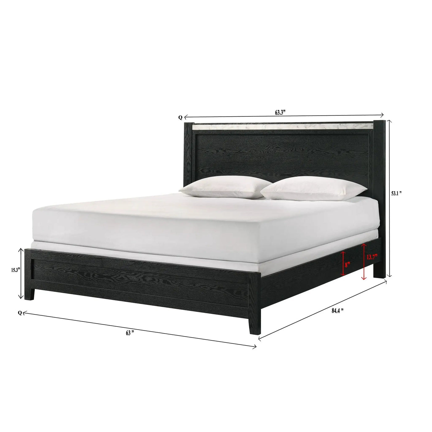 Contemporary Panel Bed With Accents by Unique Piece Furniture