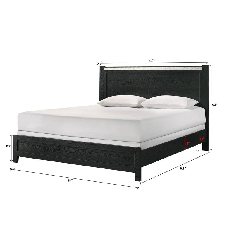 Contemporary Panel Bed With Accents by Unique Piece Furniture