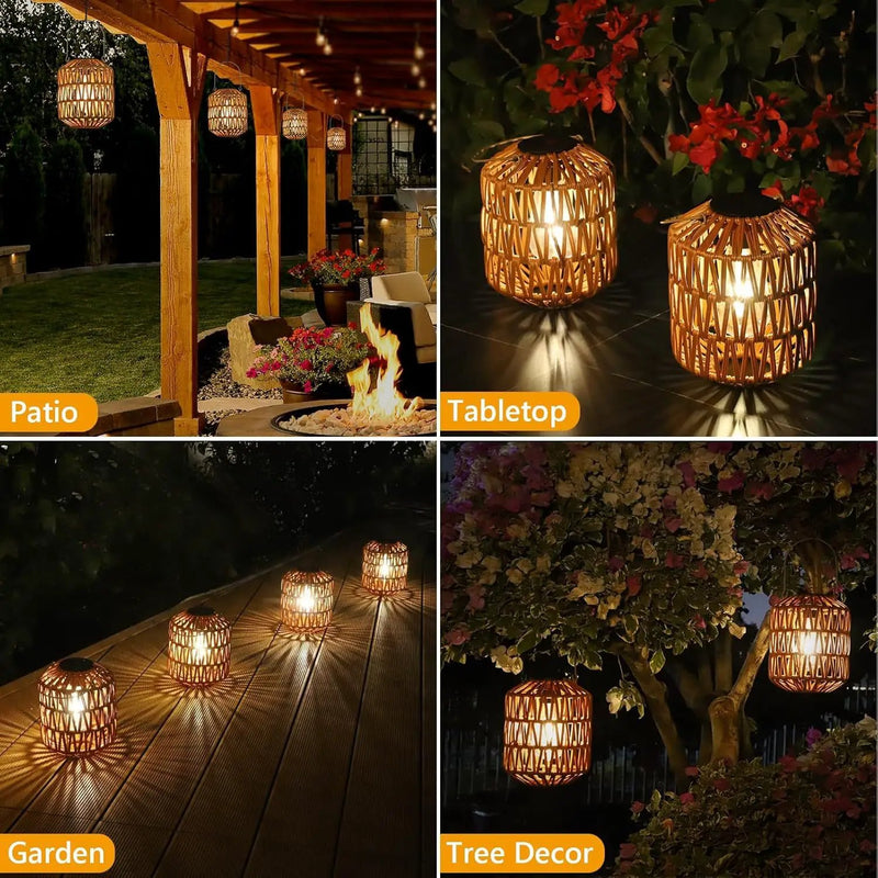 2 Pack Solar Lanterns Outdoor Waterproof by HouseOfZazla