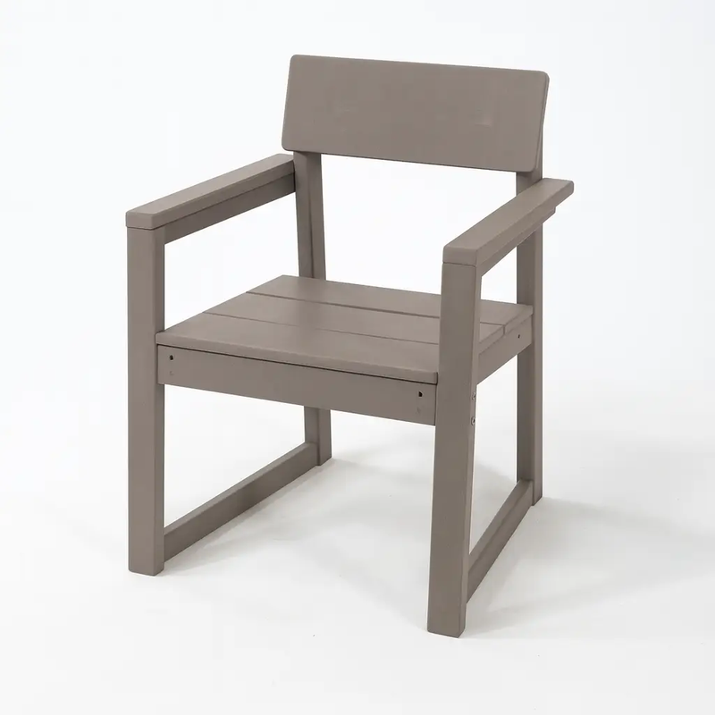 Antique Wood Color HDPE Outdoor & Garden Armchairs with Backrest by HouseOfZazla