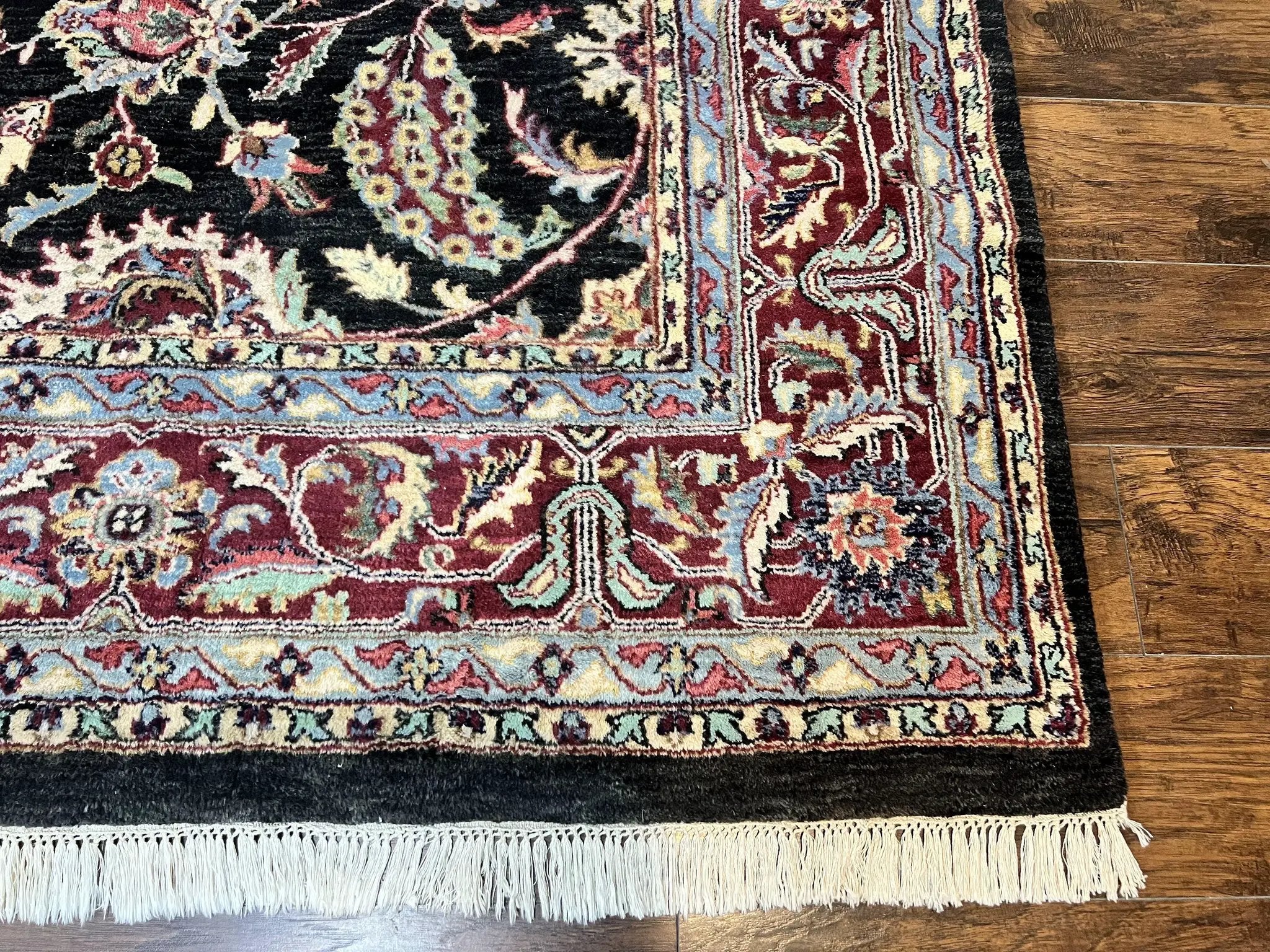 Indo Persian Rug 8x10, Nourison Carpet, Floral, Hand Knotted Vintage Wool Rug by Jewel Rugs
