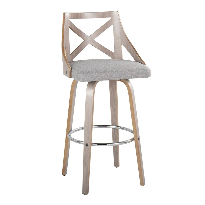 Charlotte - Farmhouse Fixed Height Bar Stool With Round Footrest (Set of 2) by Unique Piece Furniture