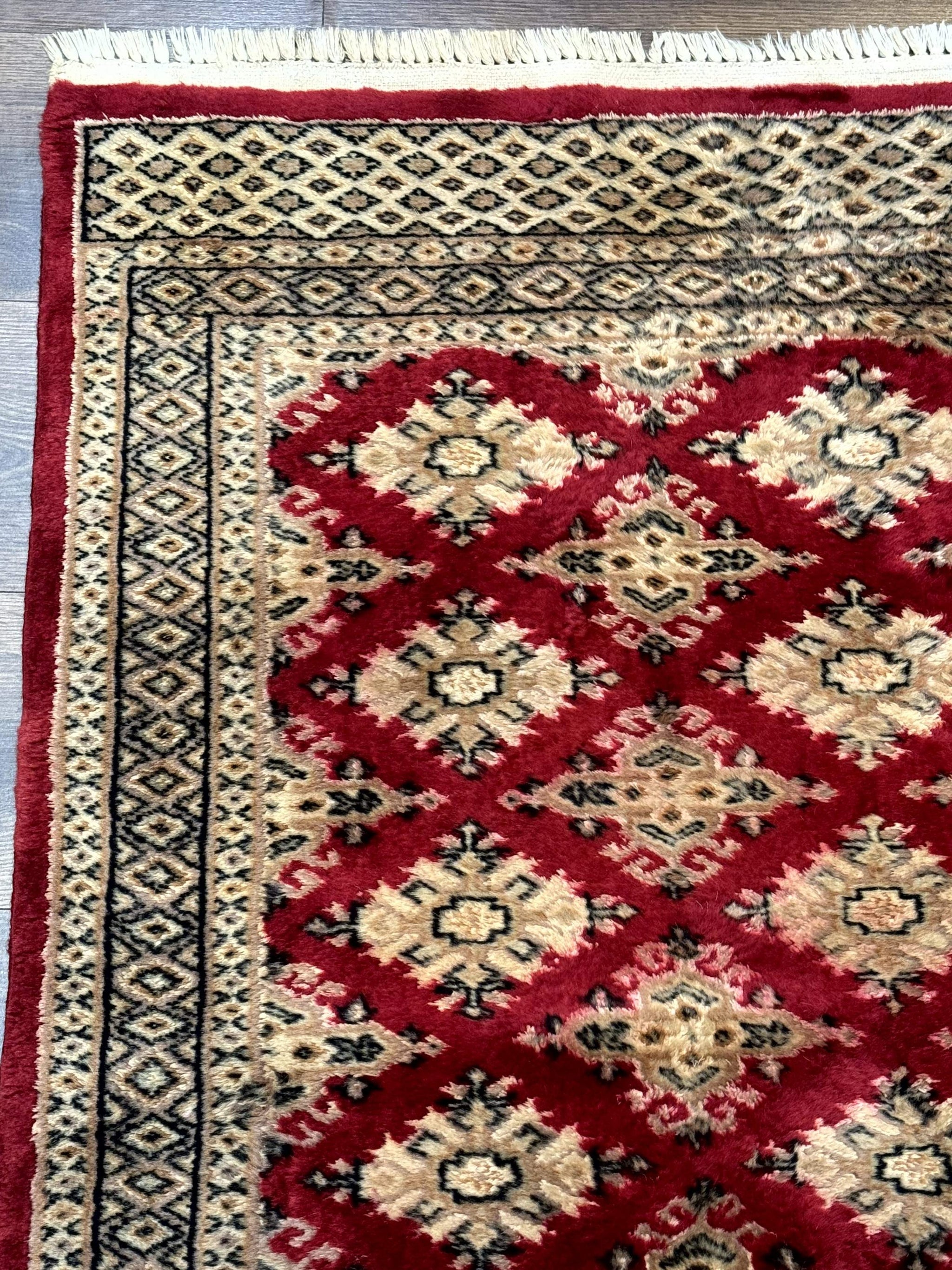 Pakistani Runner Rug 2.8 x 7.6, Red Turkoman Bokhara Runner by Jewel Rugs