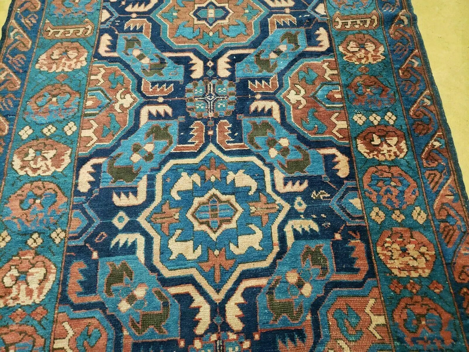 3'10" X 10' Antique Caucasian Seychor Rug Hand Made Wool Carpet Organic Dye Nice by Jewel Rugs