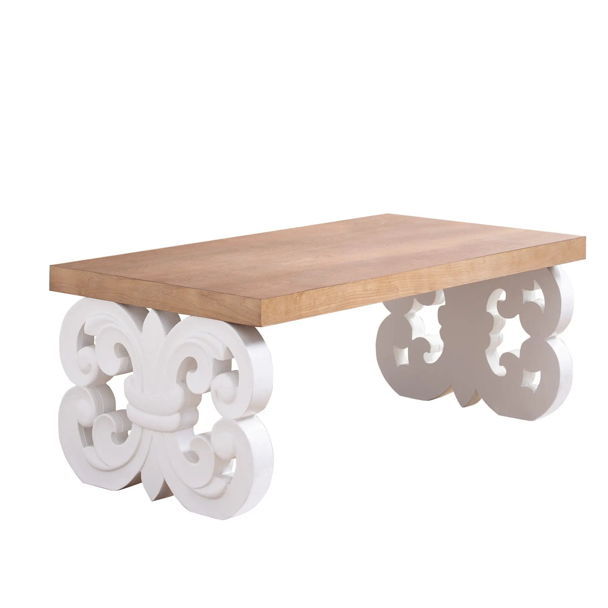 Ornate Scroll Base Coffee Table by Unique Piece Furniture