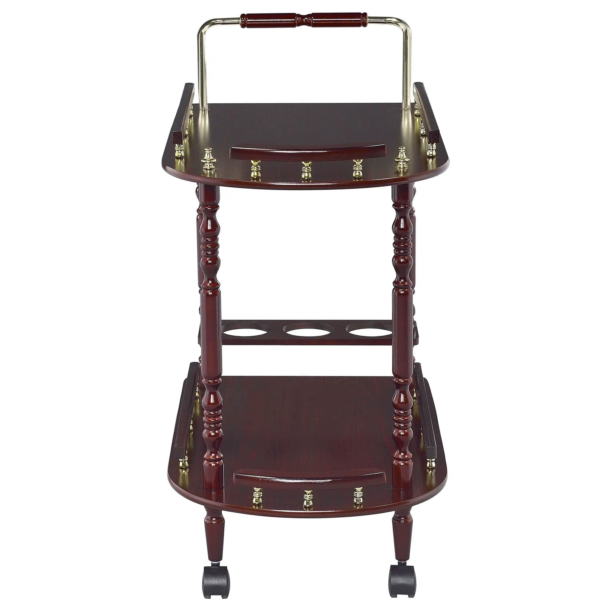 Palmer 2-tier Rectangular Wood Bar Cart Merlot by Unique Piece Furniture