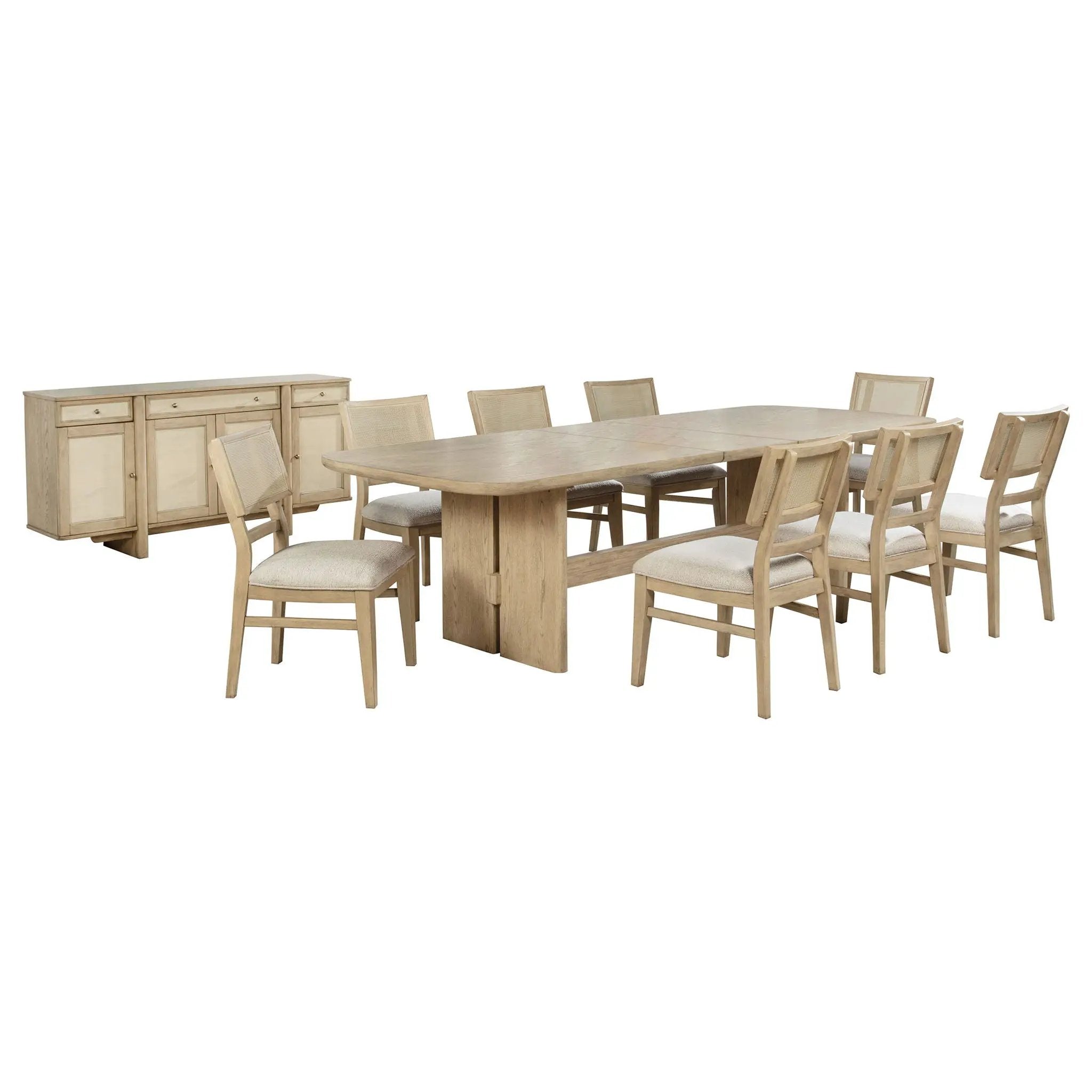 Kailani 10-piece Wood Dining Set with Sideboard Beige Oak by Unique Piece Furniture