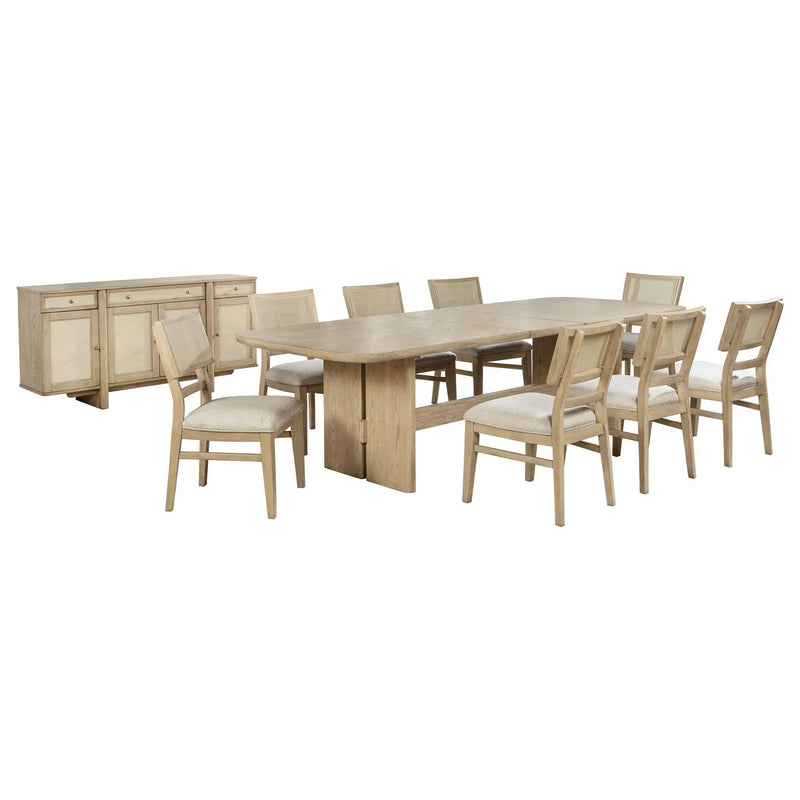 Kailani 10-piece Wood Dining Set with Sideboard Beige Oak by Unique Piece Furniture
