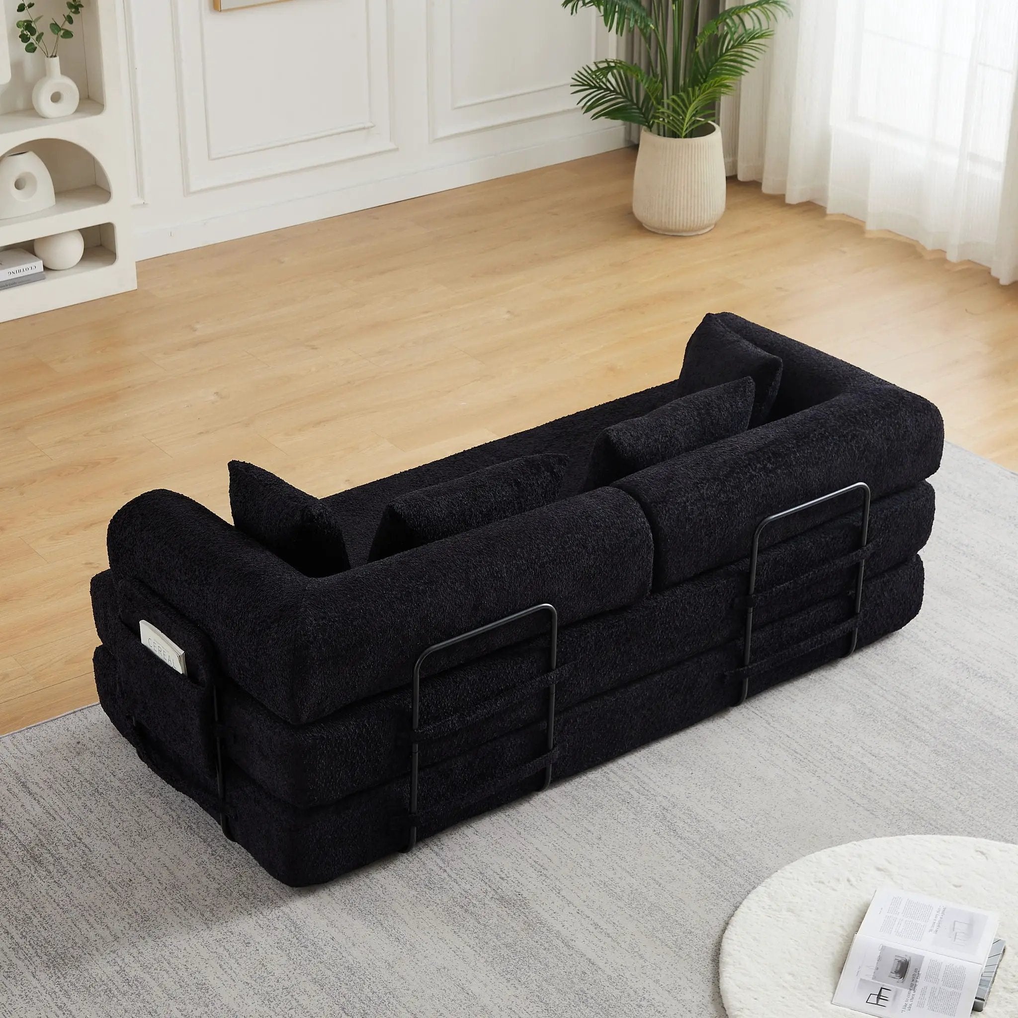 Convertible Sleeper Sofa Bed With Cylindrical Pillow by HouseOfZazla