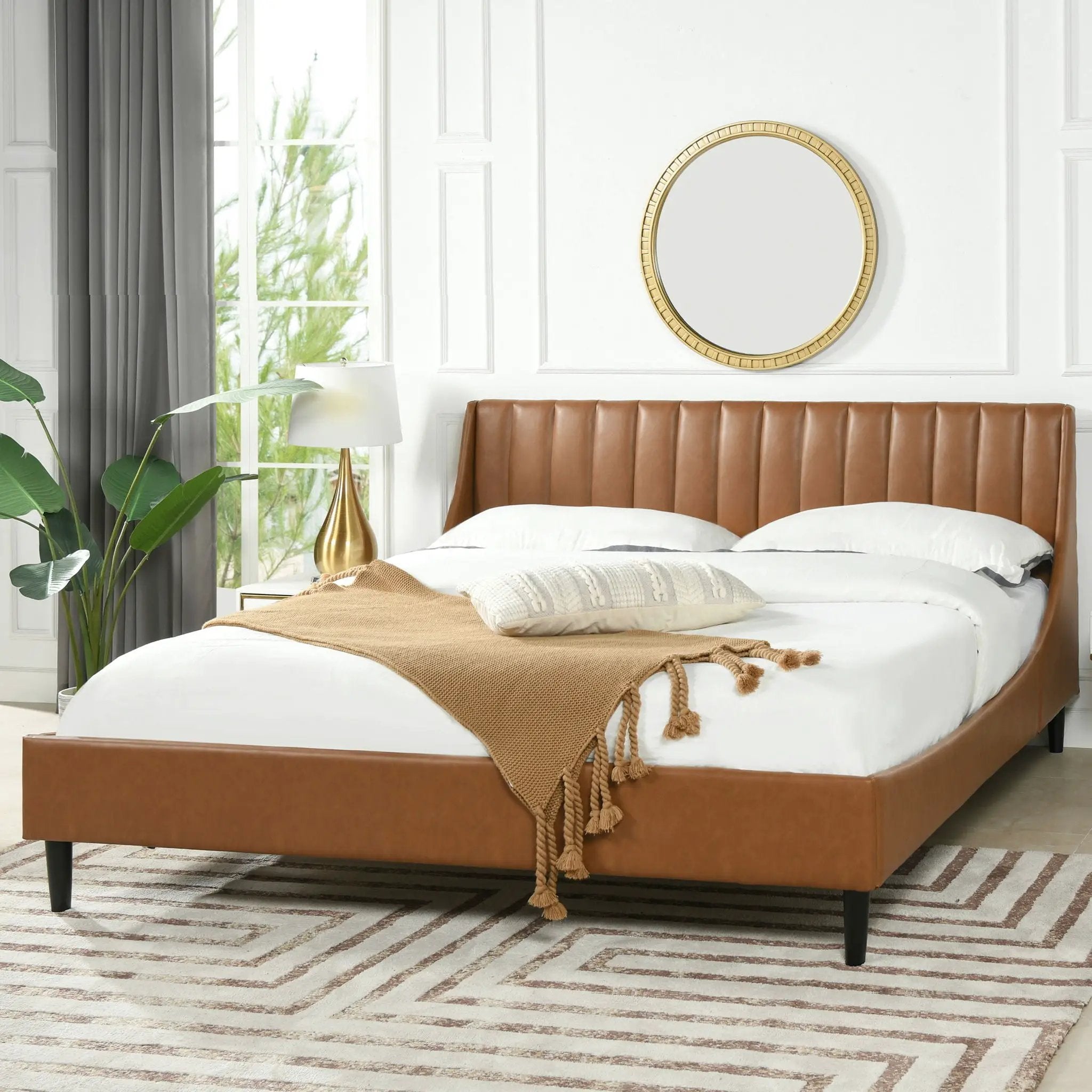 Aspen - Vertical Tufted Modern Headboard Platform Bed Set by Unique Piece Furniture
