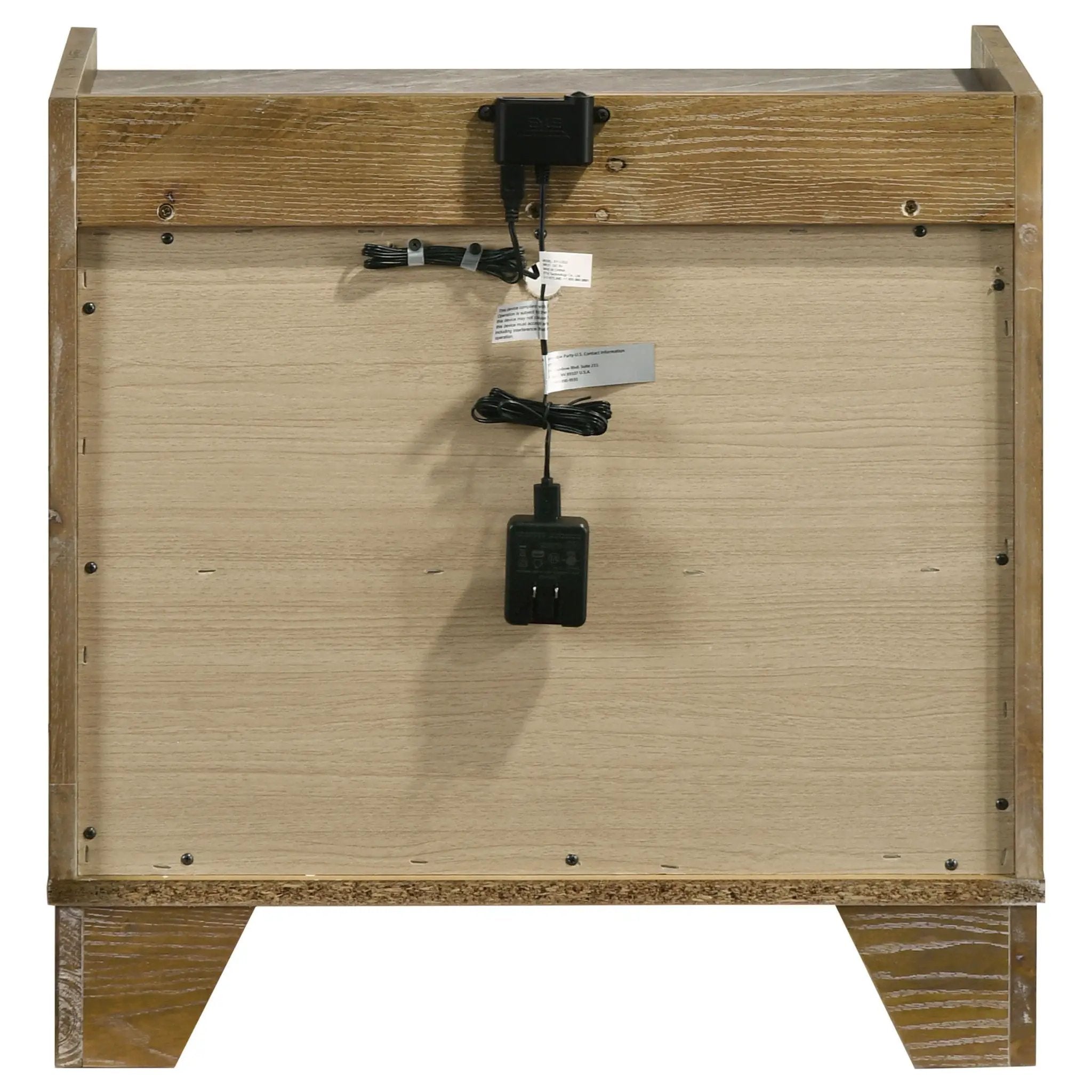 Henderson 1-drawer LED Nightstand Bedside Table Medium Oak by Unique Piece Furniture