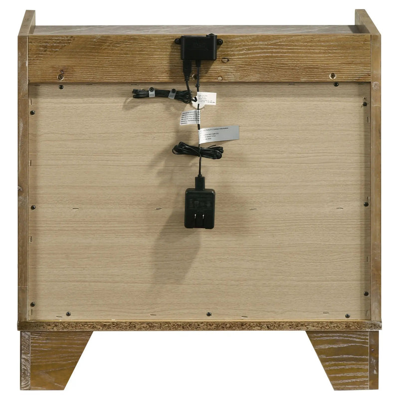 Henderson 1-drawer LED Nightstand Bedside Table Medium Oak by Unique Piece Furniture