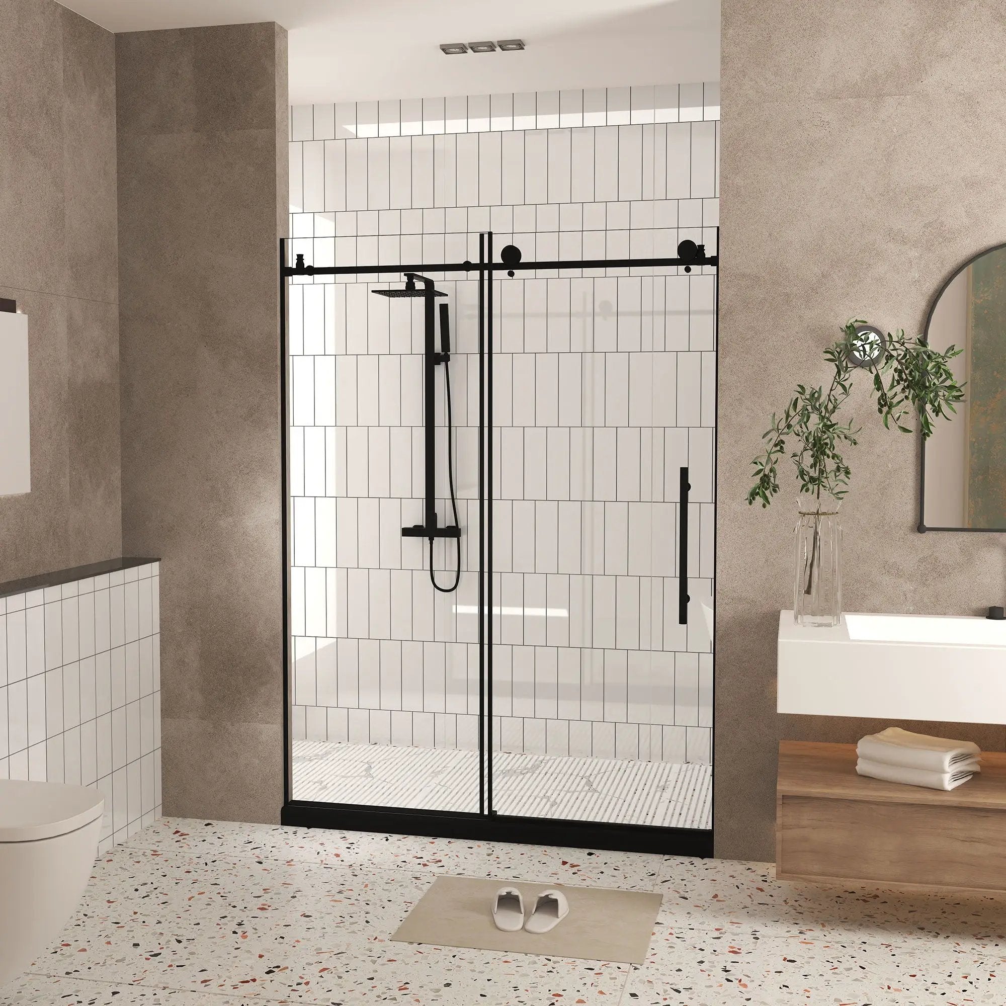 Frameless Shower Door With Handle by HouseOfZazla
