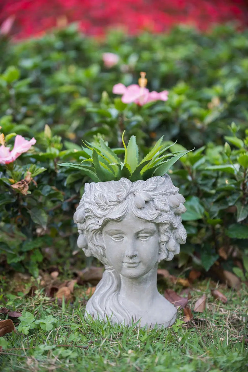 Cement Bust Wall Planter Indoor Outdoor Home Garden Decor, 8 - Gray by Unique Piece Furniture
