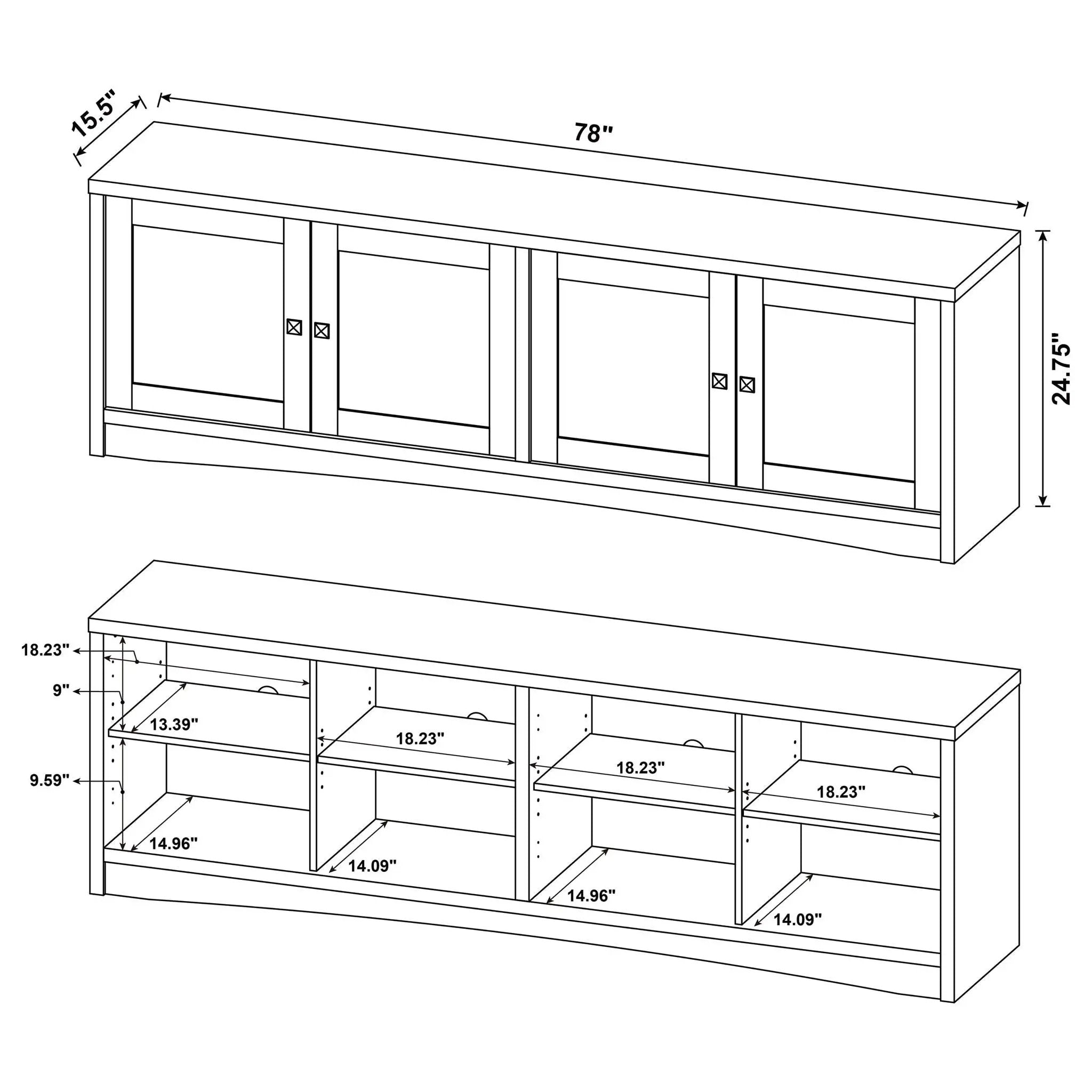 Lunetta - 3 Piece TV Stand With Media Towers - Pine Wood by HouseOfZazla