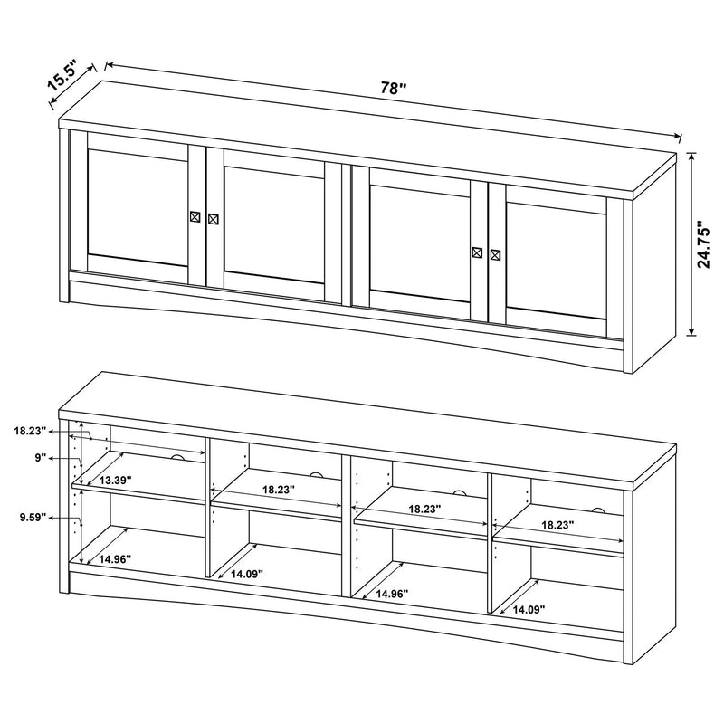 Lunetta - 3 Piece TV Stand With Media Towers - Pine Wood by HouseOfZazla