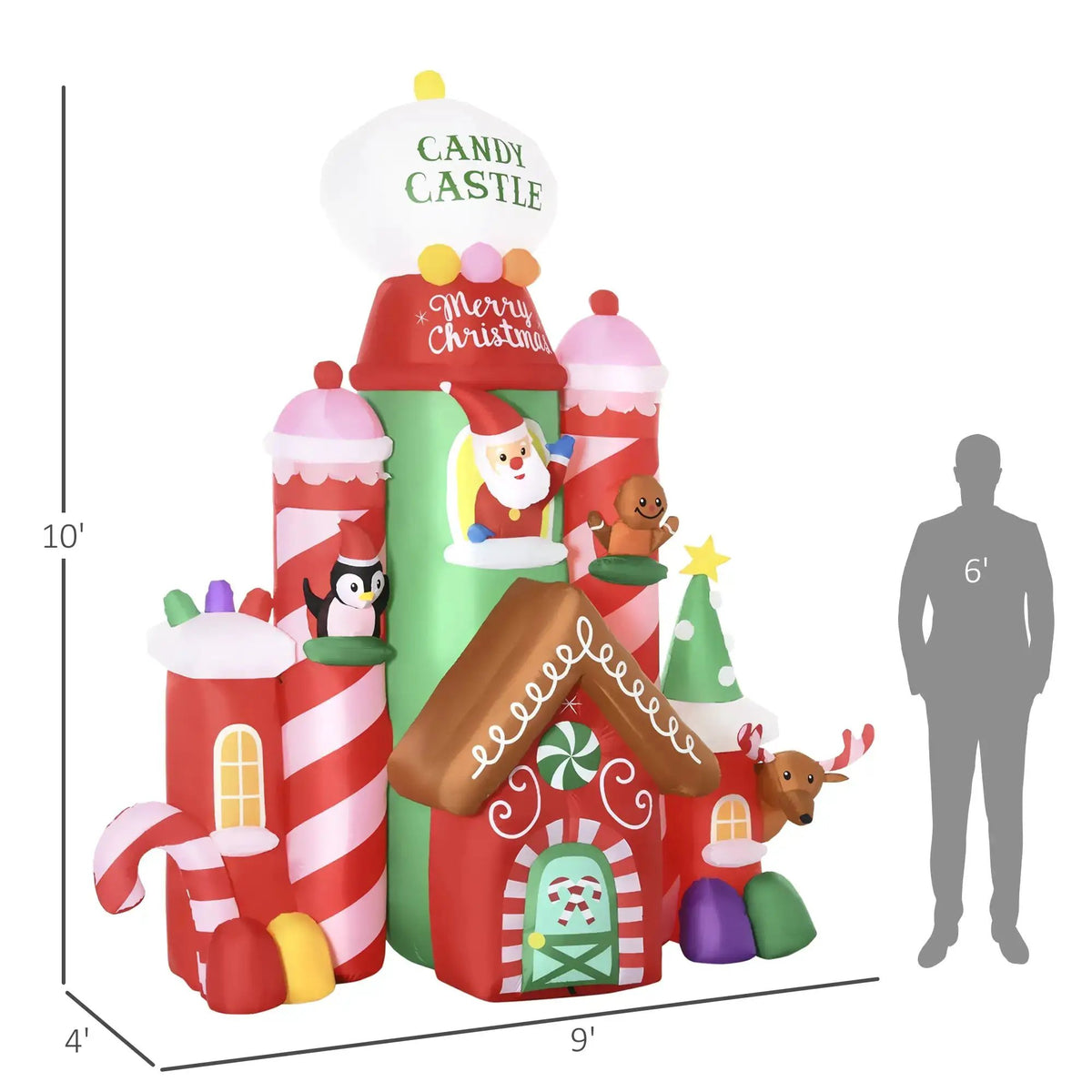 10ft Christmas Inflatables Candy Castle by HouseOfZazla