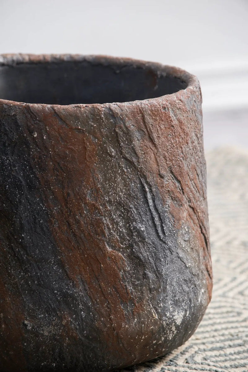 12.6x12.6x11.8" Cement Planter Small, Indoor Outdoor Garden Functional Decor by HouseOfZazla