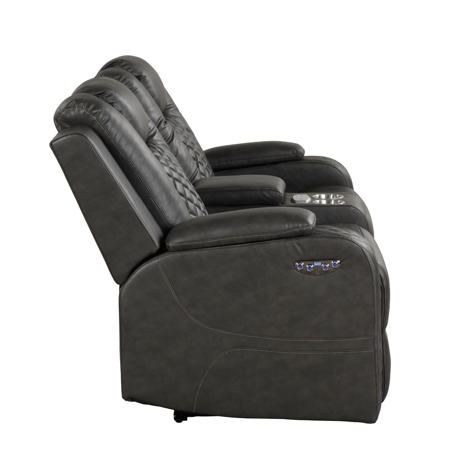 Benz - Power Reclining Loveseat With LED Lighting And Built In USB by HouseOfZazla
