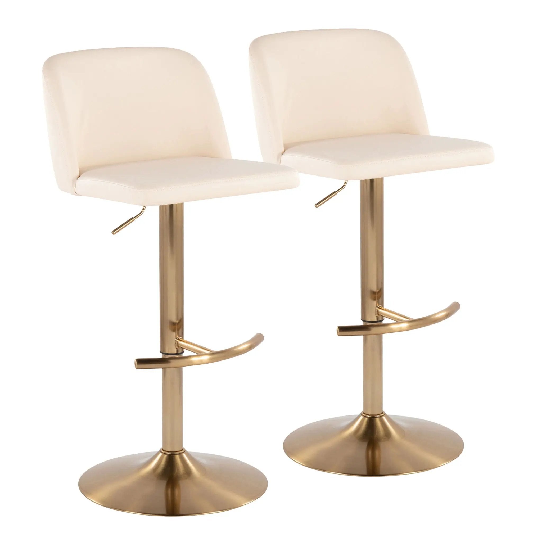 Toriano - Contemporary Adjustable Barstool With Swivel With Rounded T Footrest (Set of 2) by Unique Piece Furniture