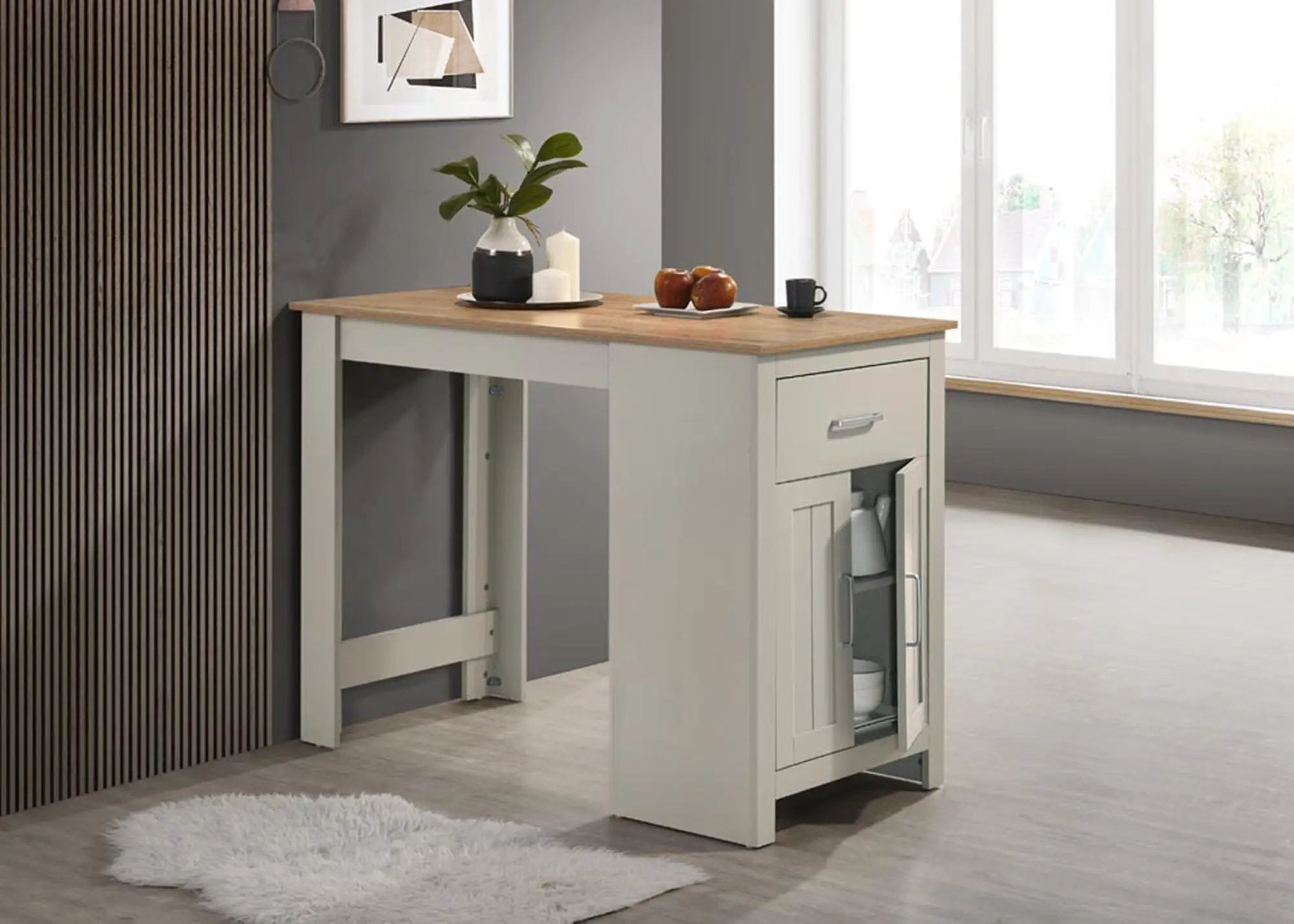 Alonzo - Small Space Counter Height Dining Table With Cabinet And Drawer Storage by Unique Piece Furniture