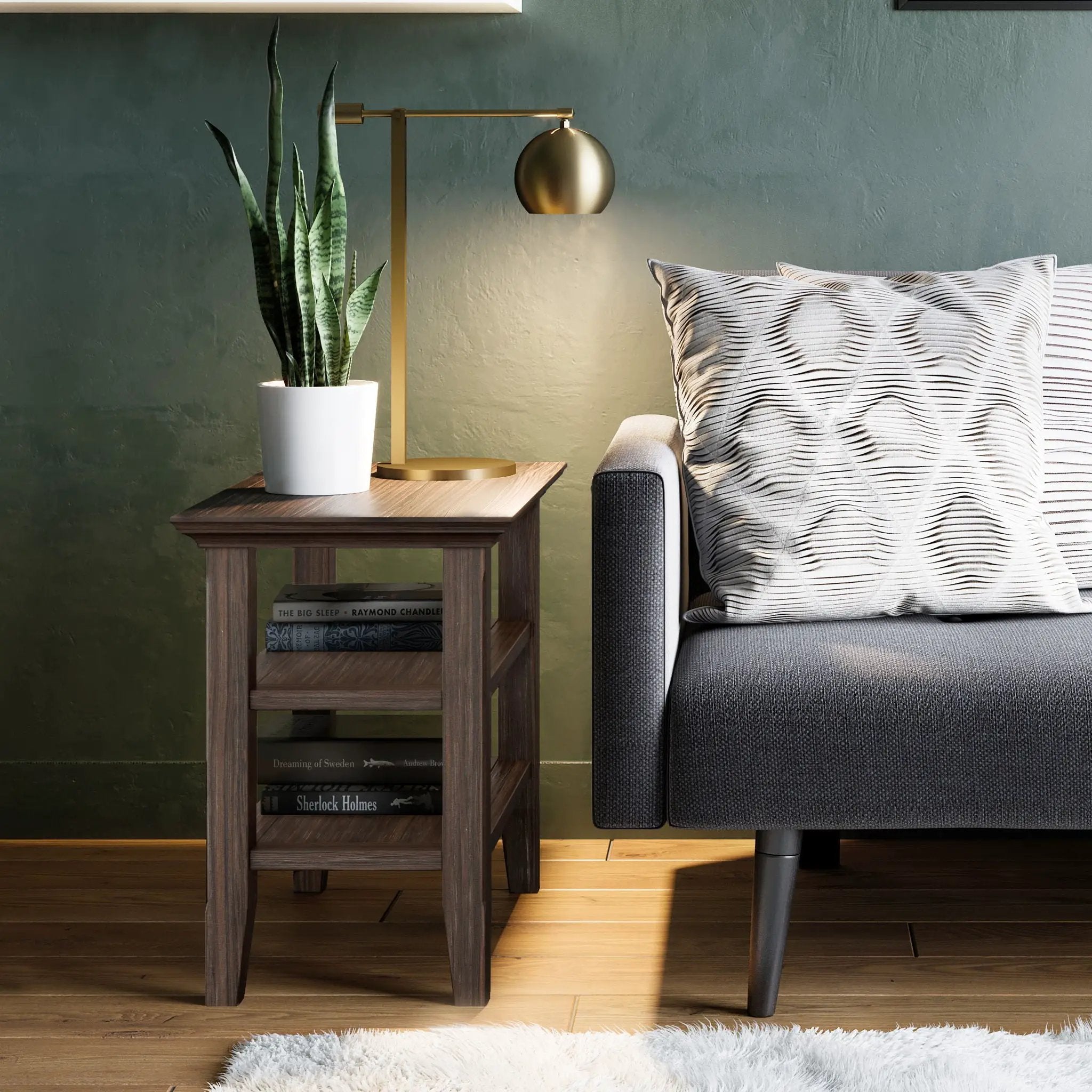 Acadian - Narrow Side Table - Farmhouse Brown by Unique Piece Furniture