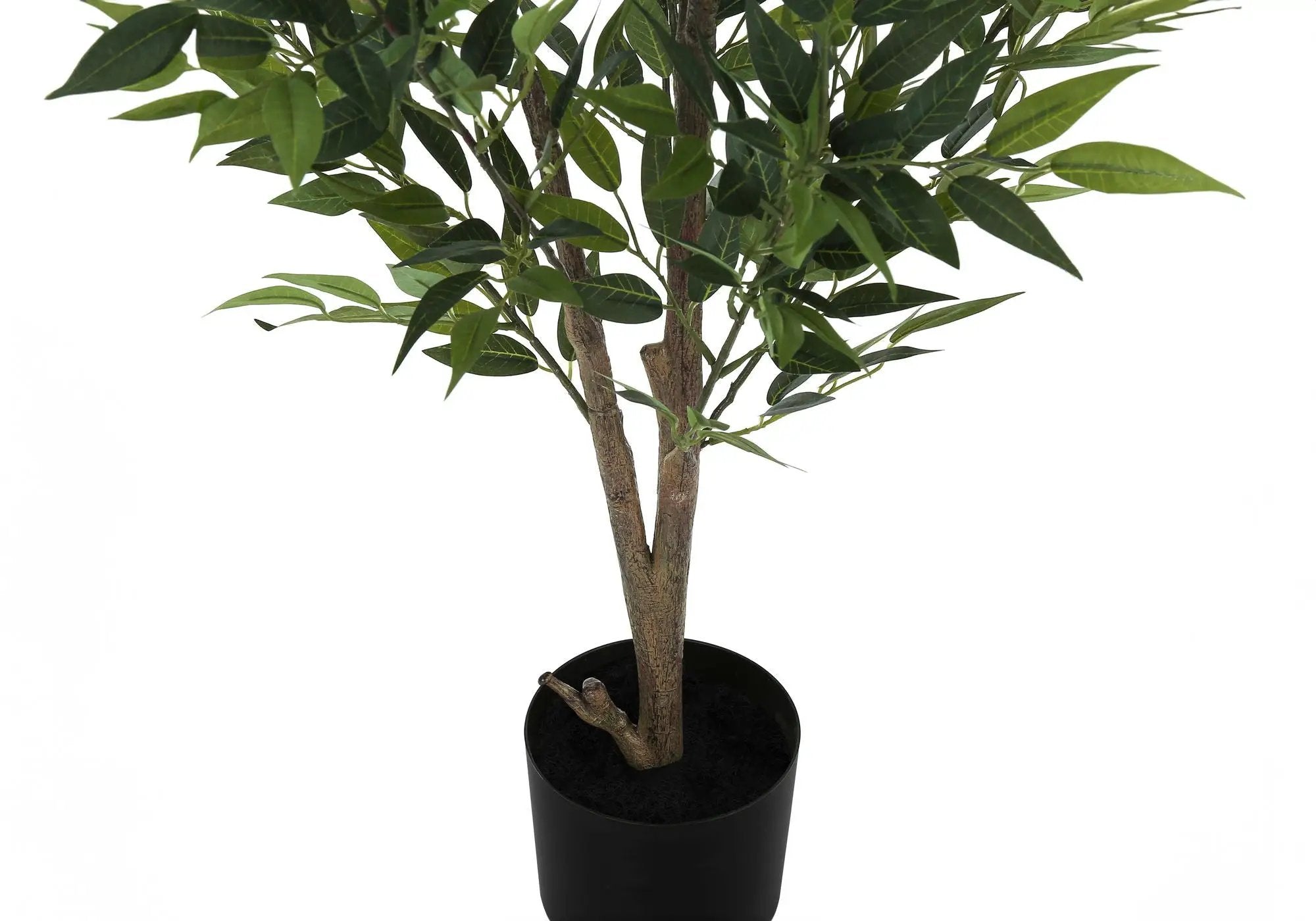 47" Tall, Artificial Plant, Acacia Tree, Indoor, Faux, Fake, Floor, Greenery, Potted, Silk, Decorative - Green / Black by Unique Piece Furniture