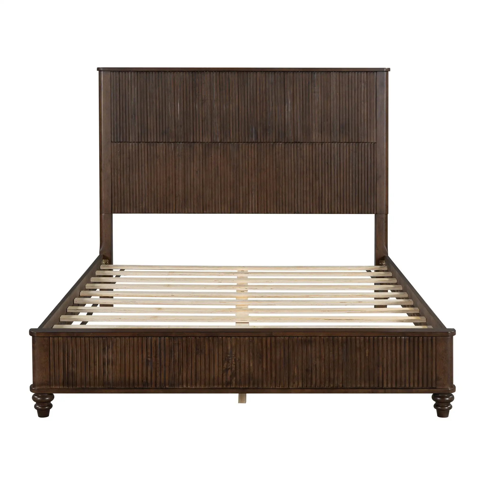 Platform Bed Frame & Tall Headboard by HouseOfZazla