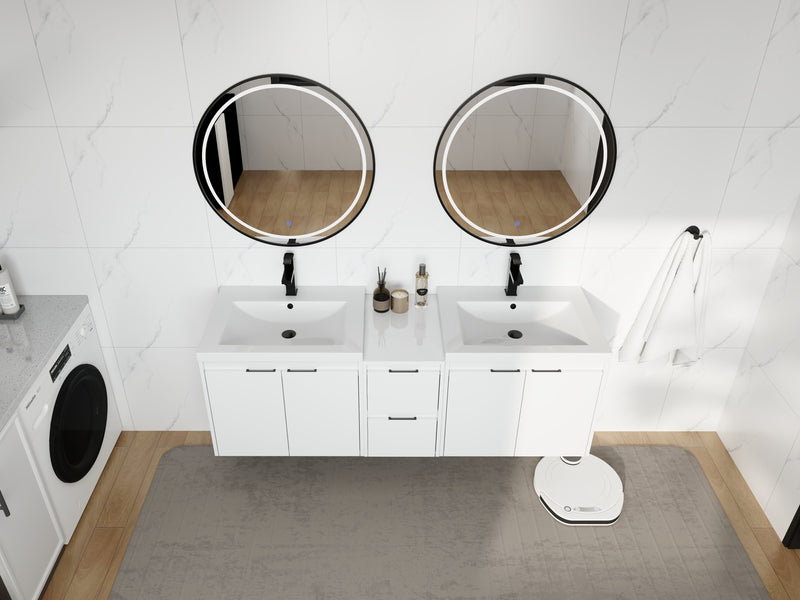 60" Bathroom Vanity With Resin Sink, Soft Close Doors and 1-Side Cabinet by HouseOfZazla