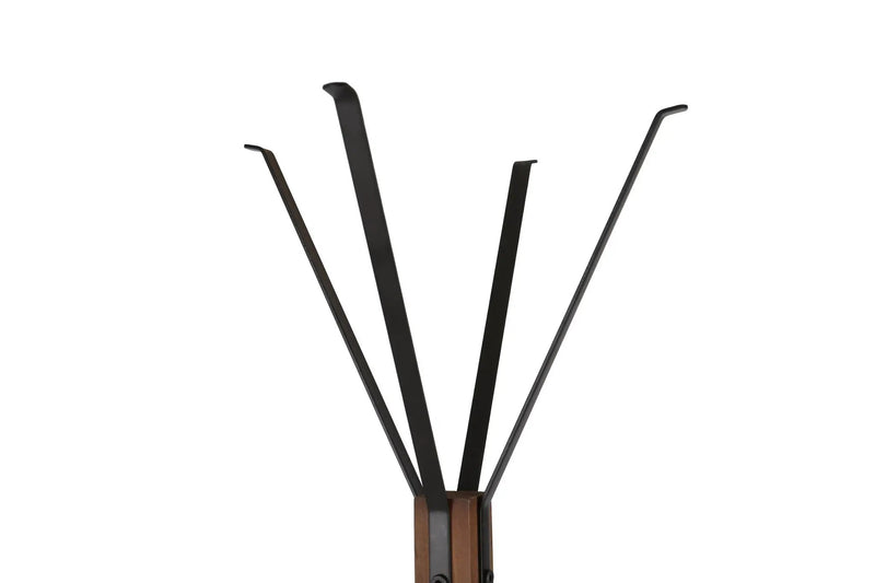 Reclaimed Wood And Metal Freestanding Coat Rack With Hooks Use In Bedroom, Living Room - Natural by HouseOfZazla