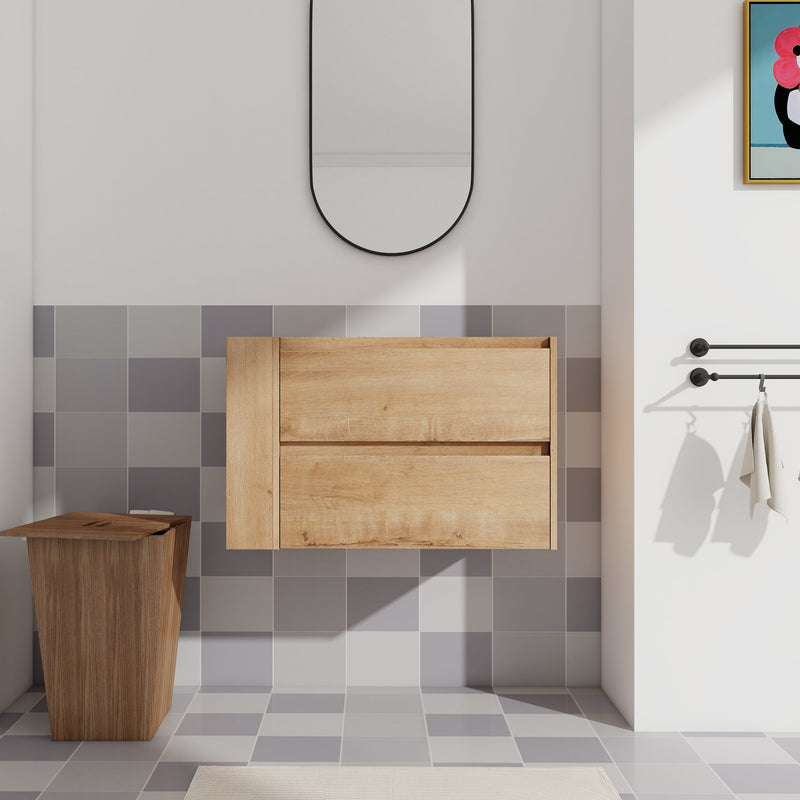 30" Wall Mount Bathroom Vanity with Soft Close Drawer (Without Basin) by HouseOfZazla