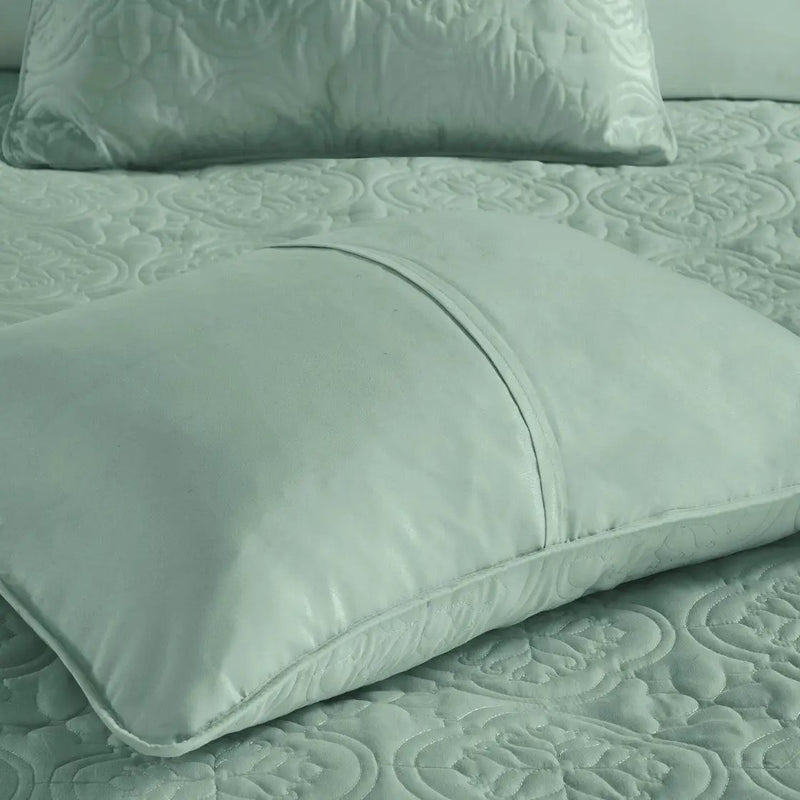 3 Piece Reversible Bedspread Set Seafoam Full/Queen by HouseOfZazla