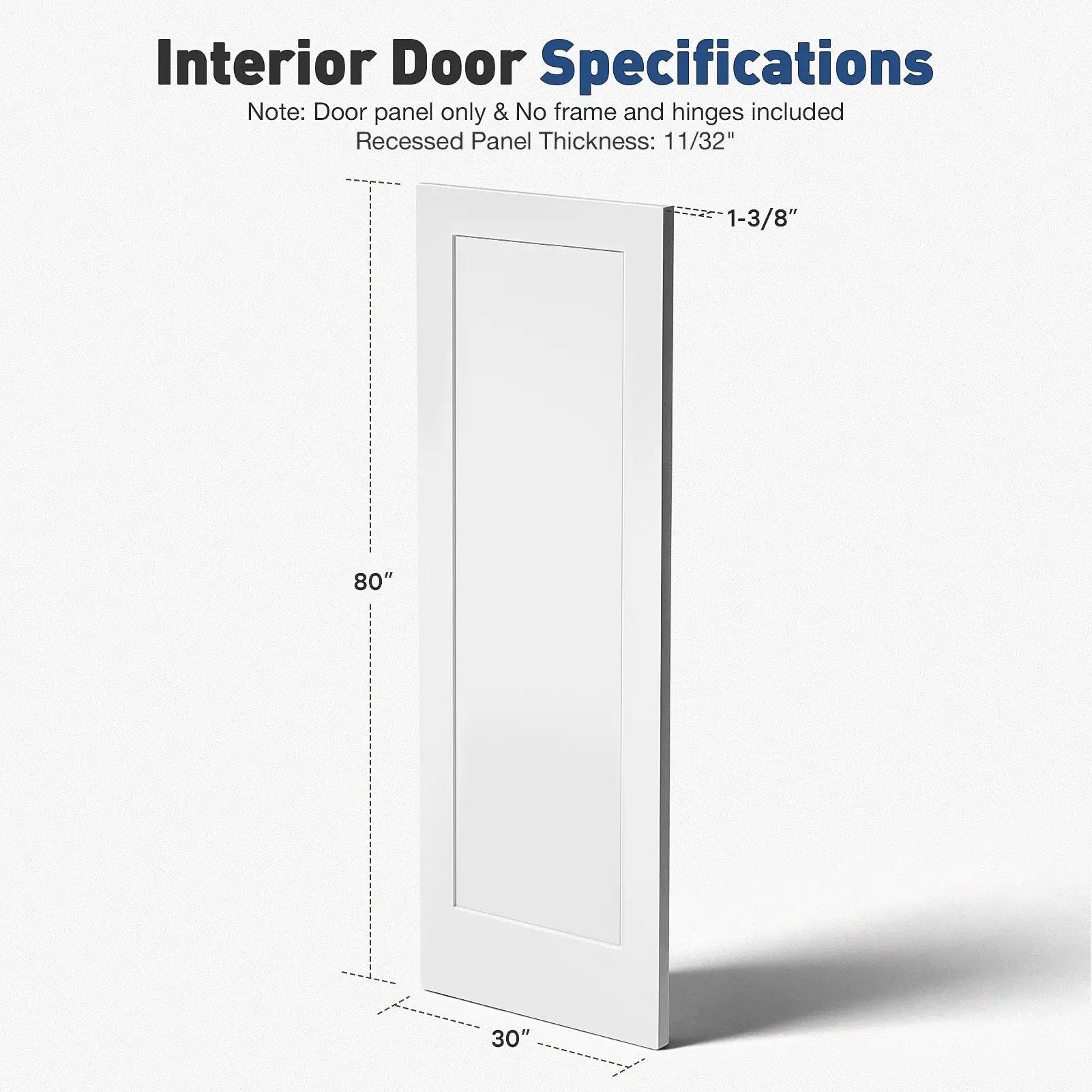 30 In. X 80 In. X 1-3/8 In. Shaker Door by HouseOfZazla