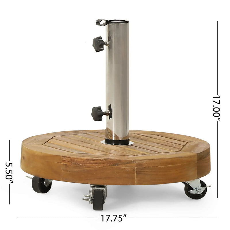 Ralph Round Umbrella Base - Teak by HouseOfZazla