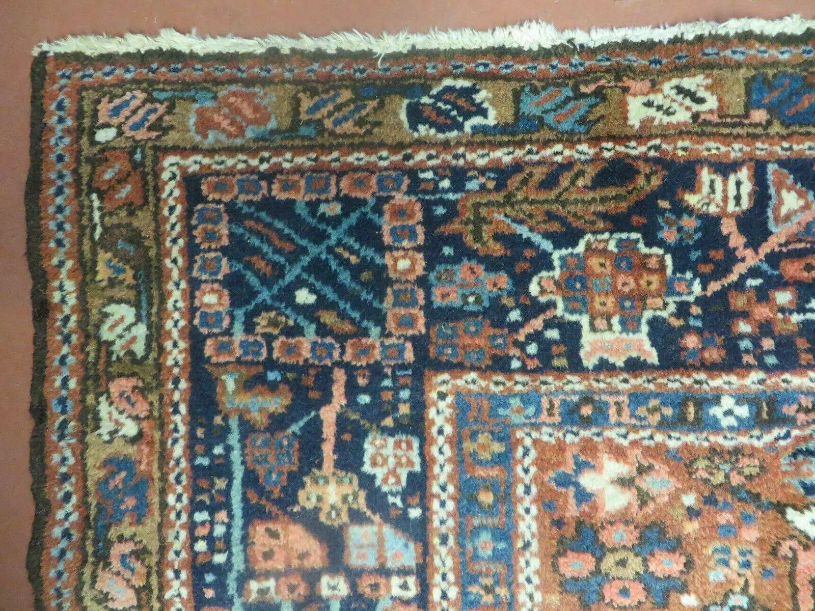 Persian Karajeh Rug 5x6, Antique Geometric Medallion Carpet by Jewel Rugs