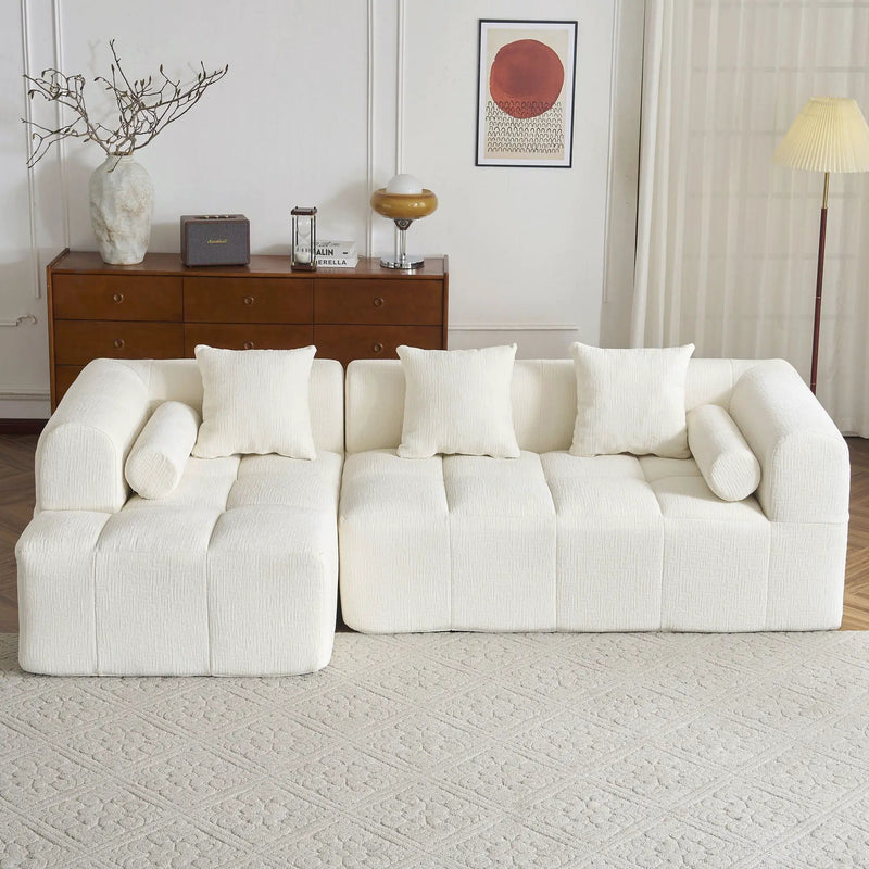 Sectional Free Combined Sofa With 2 Side Pockets by HouseOfZazla